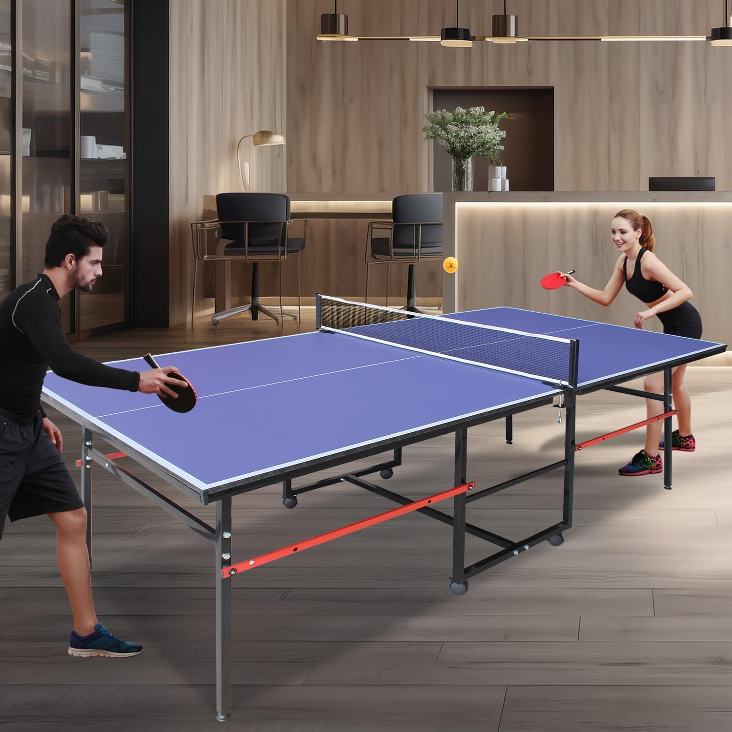 8 ft Portable Ping Pong Table， - Table Tennis Olympics 评论和价格